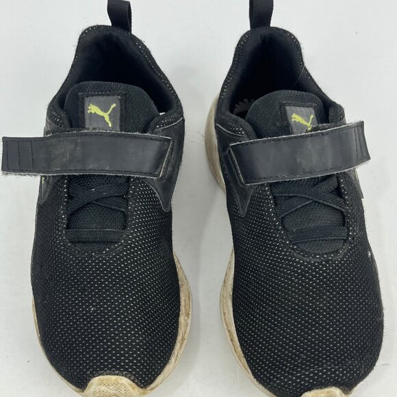 Puma Softride Kids Sneakers Size 2C EU 33 Black Low Top Round Toe Flat Heel - Picture 5 of 6